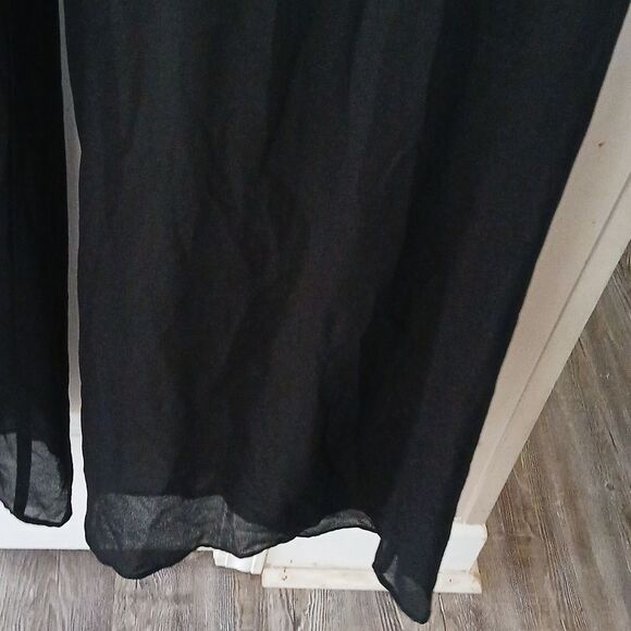 XOXO black sequin sleeveless sheer wide leg jumpsuit Sz 1/2 NWOT - Picture 5 of 10